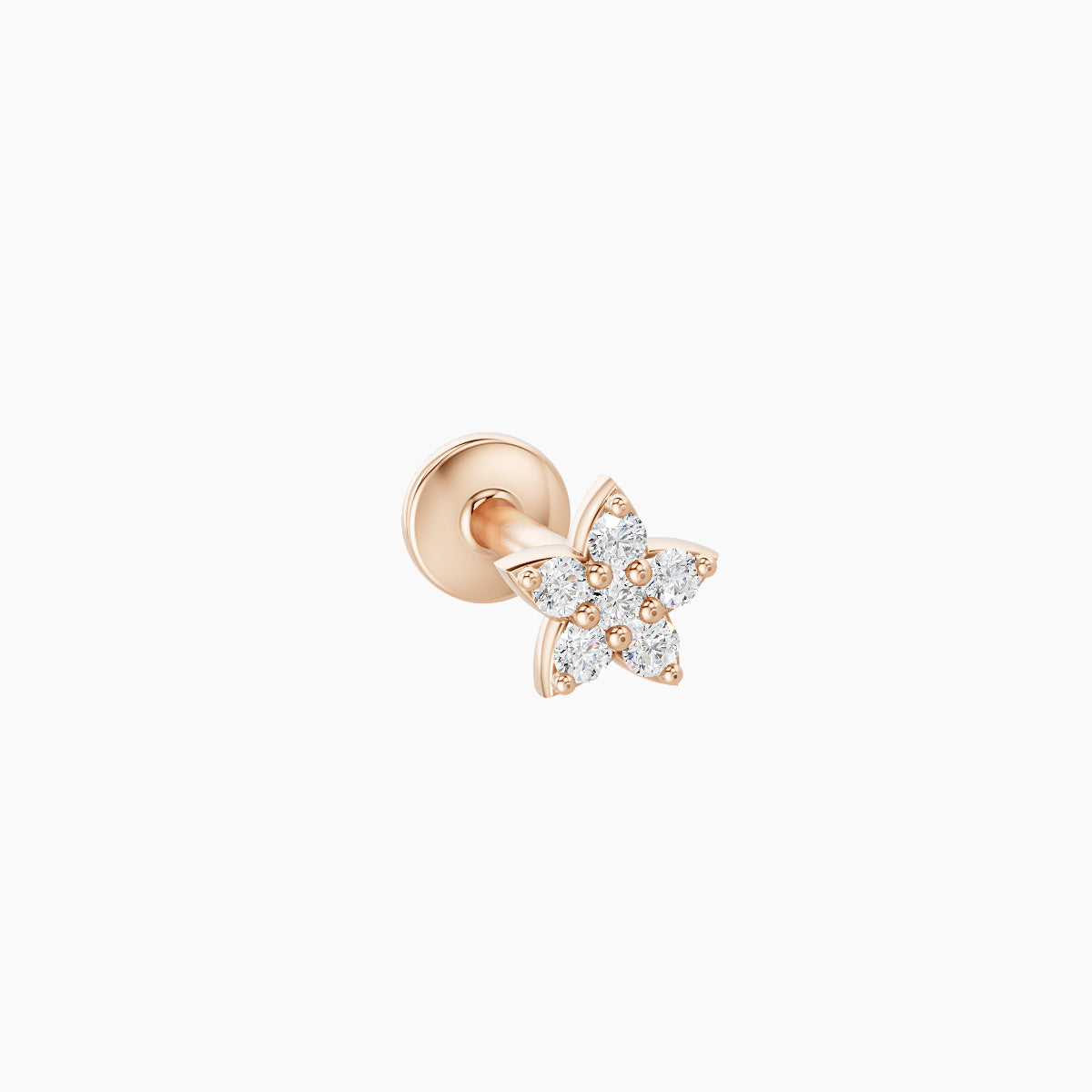 Flora | 18k Rose Gold 4.5 mm 6.5 mm Flower Diamond Piercing