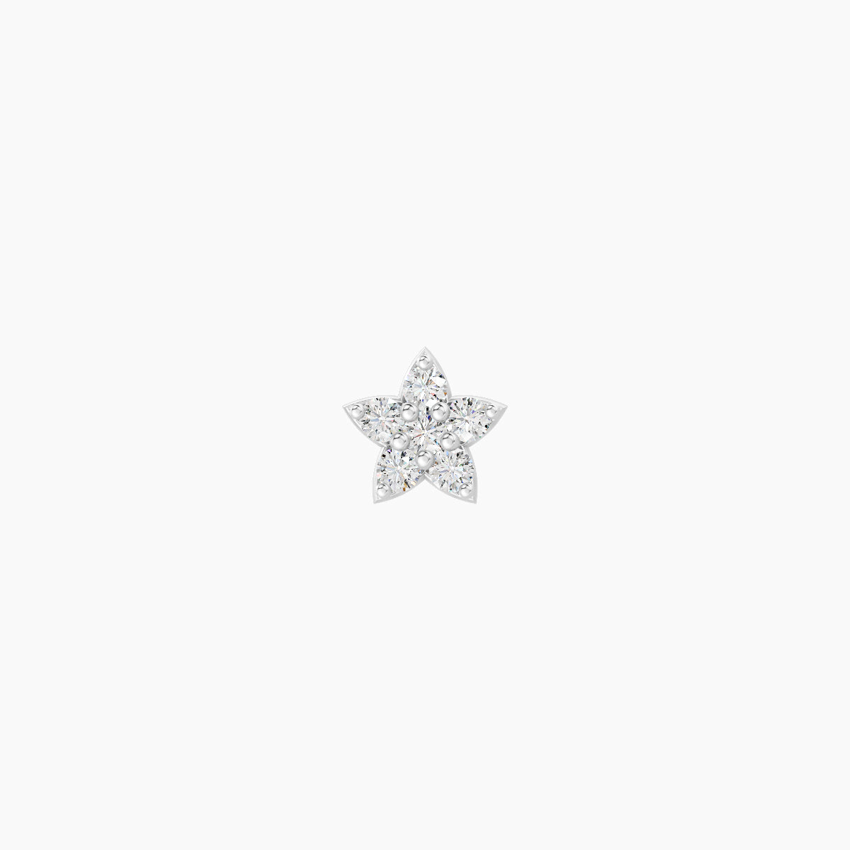 Flora | 18k White Gold 4.5 mm 6.5 mm Flower Diamond Piercing