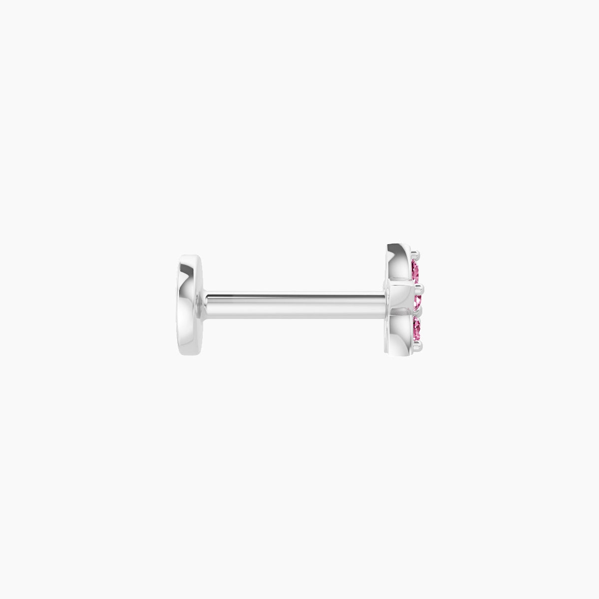 Flora | 18k White Gold 6.5 mm 4.5 mm Flower Pink Sapphire Piercing