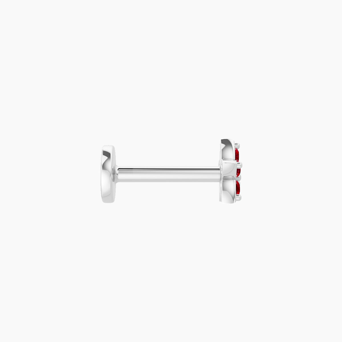Flora | 18k White Gold 6.5 mm 4.5 mm Flower Ruby Piercing
