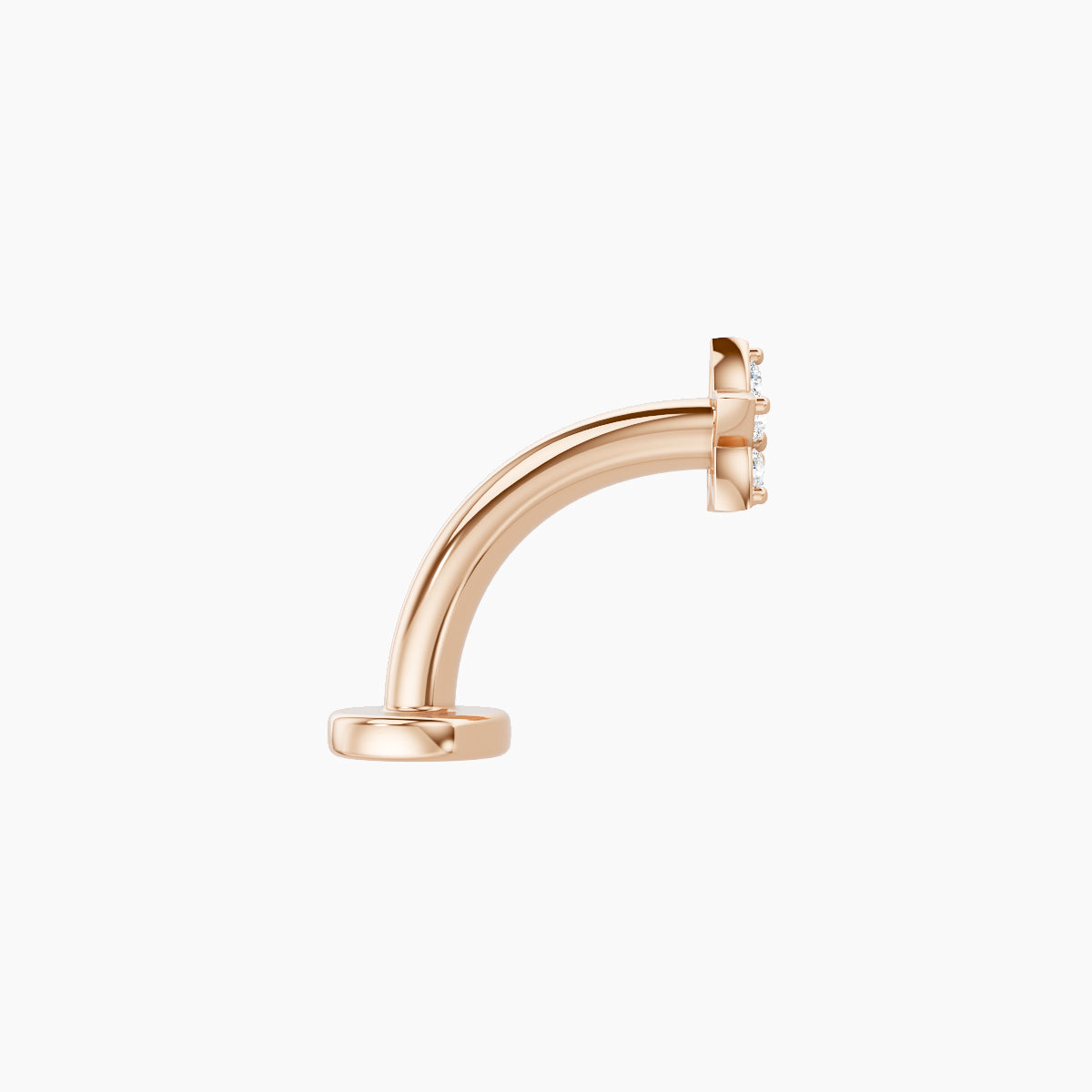 Flora | 18k Rose Gold 4.5 mm 8 mm Flower Diamond Floating Navel Piercing