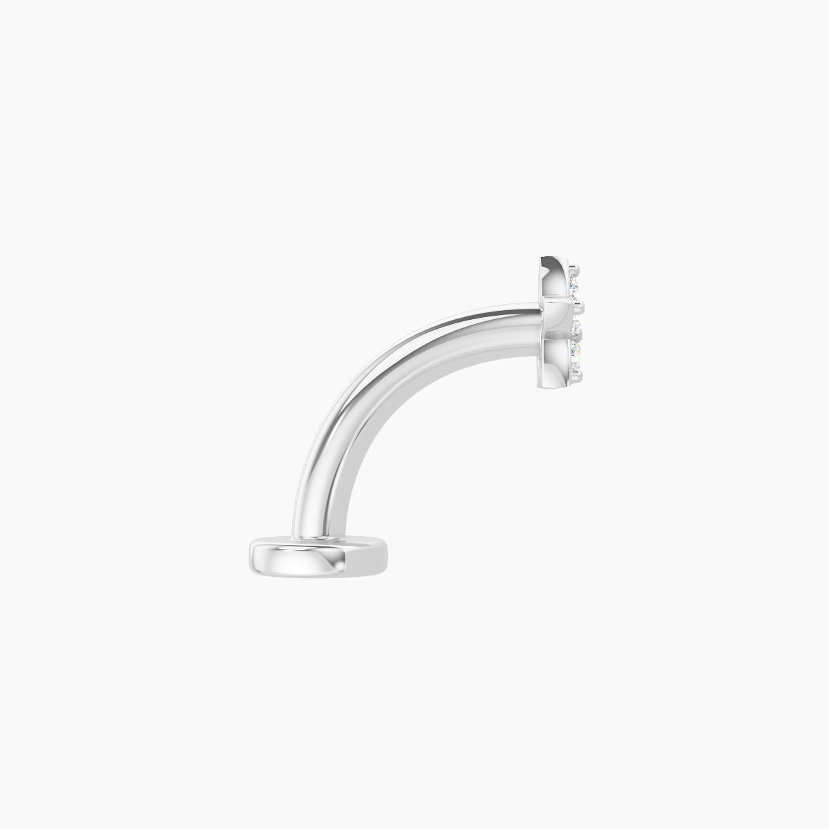 Flora | 18k White Gold 4.5 mm 8 mm Flower Diamond Floating Navel Piercing