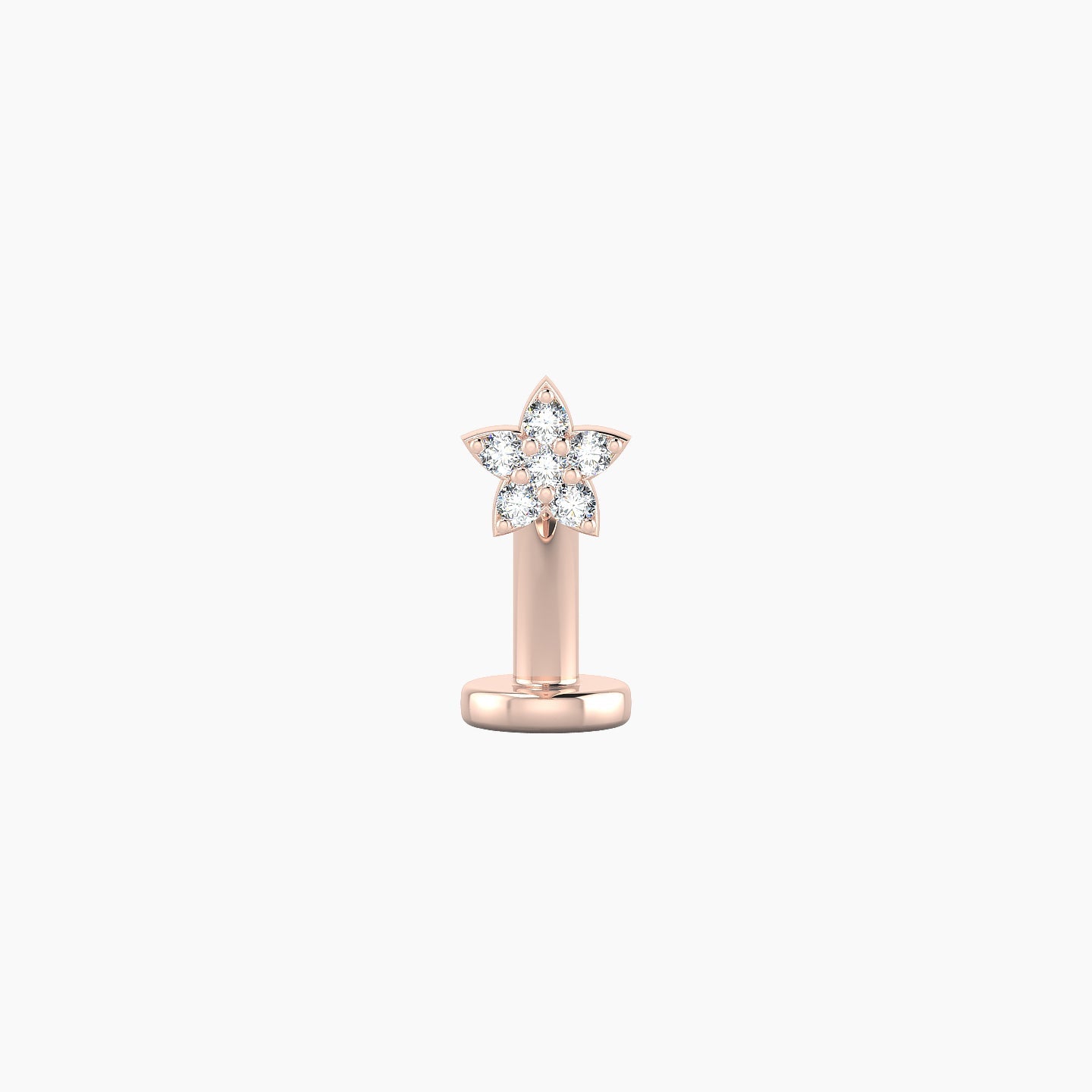 Flora | 18k Rose Gold 4.5 mm 8 mm Flower Diamond Floating Navel Piercing