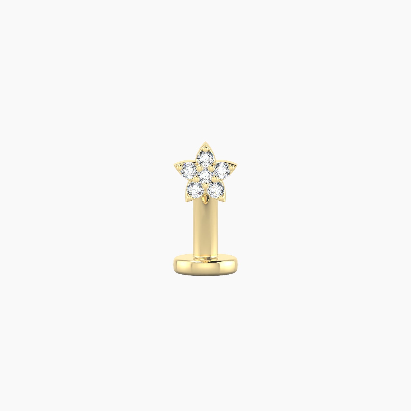 Flora | 18k Yellow Gold 4.5 mm 8 mm Flower Diamond Floating Navel Piercing