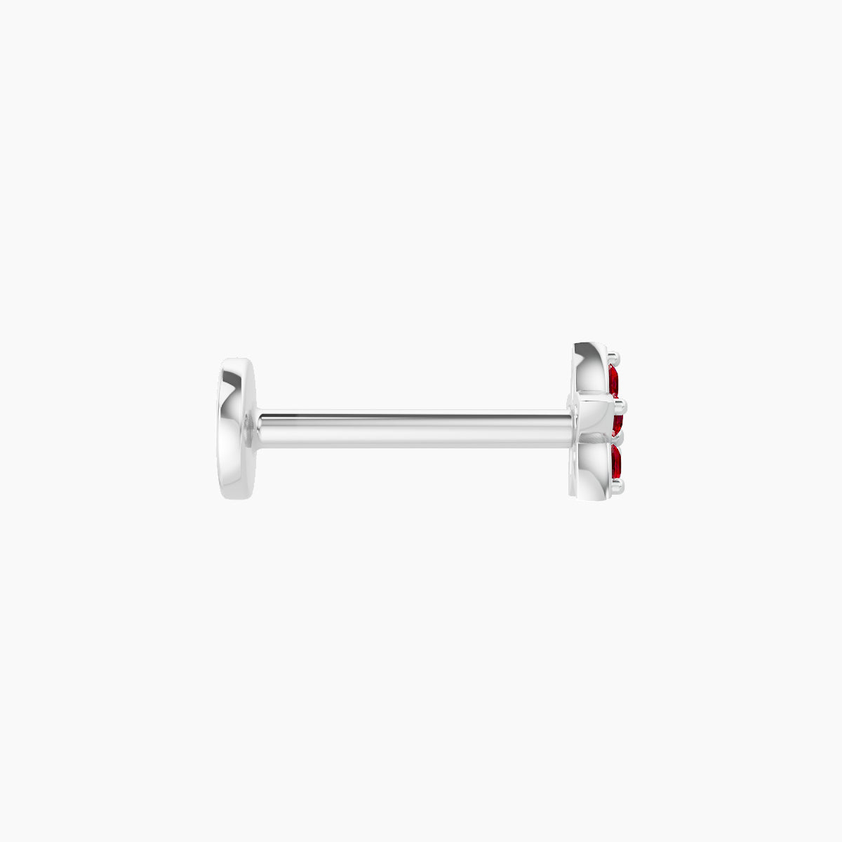 Flora | 18k White Gold 8 mm 4.5 mm Flower Ruby Nose Piercing