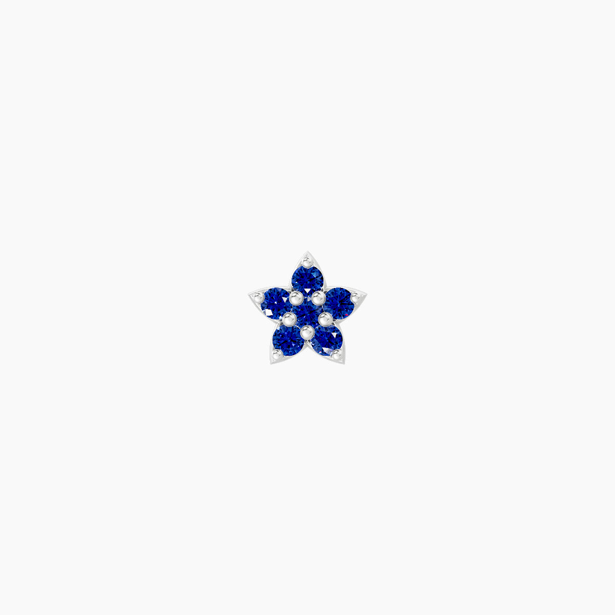 Flora | 18k White Gold 8 mm 4.5 mm Flower Sapphire Nose Piercing