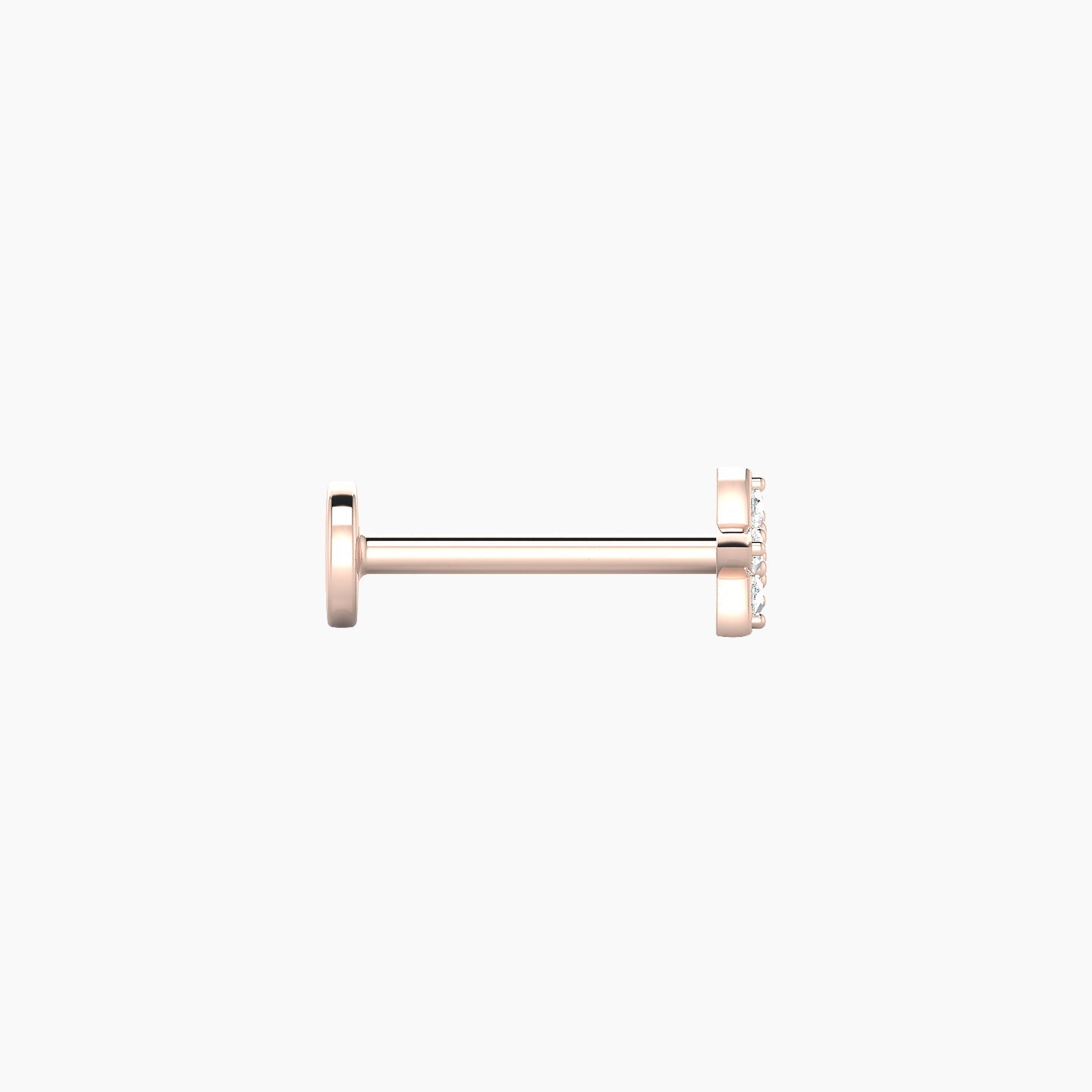 Flora | 18k Rose Gold 4.5 mm 8 mm Flower Diamond Nostril Piercing