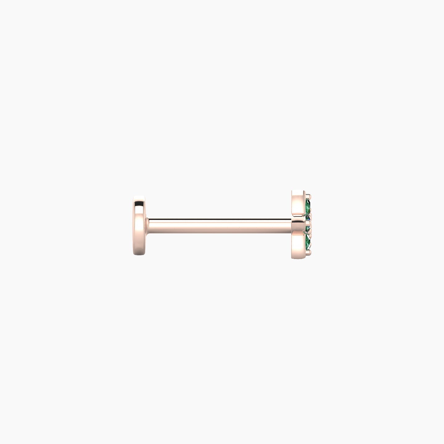 Flora | 18k Rose Gold 8 mm 4.5 mm Flower Emerald Nostril Piercing