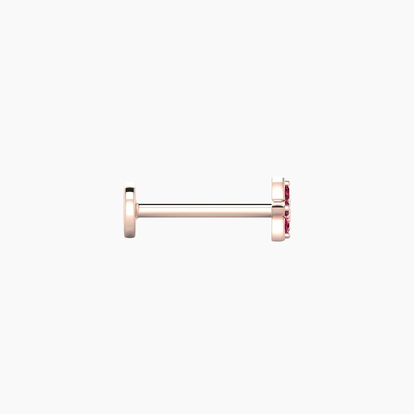 Flora | 18k Rose Gold 8 mm 4.5 mm Flower Ruby Nostril Piercing