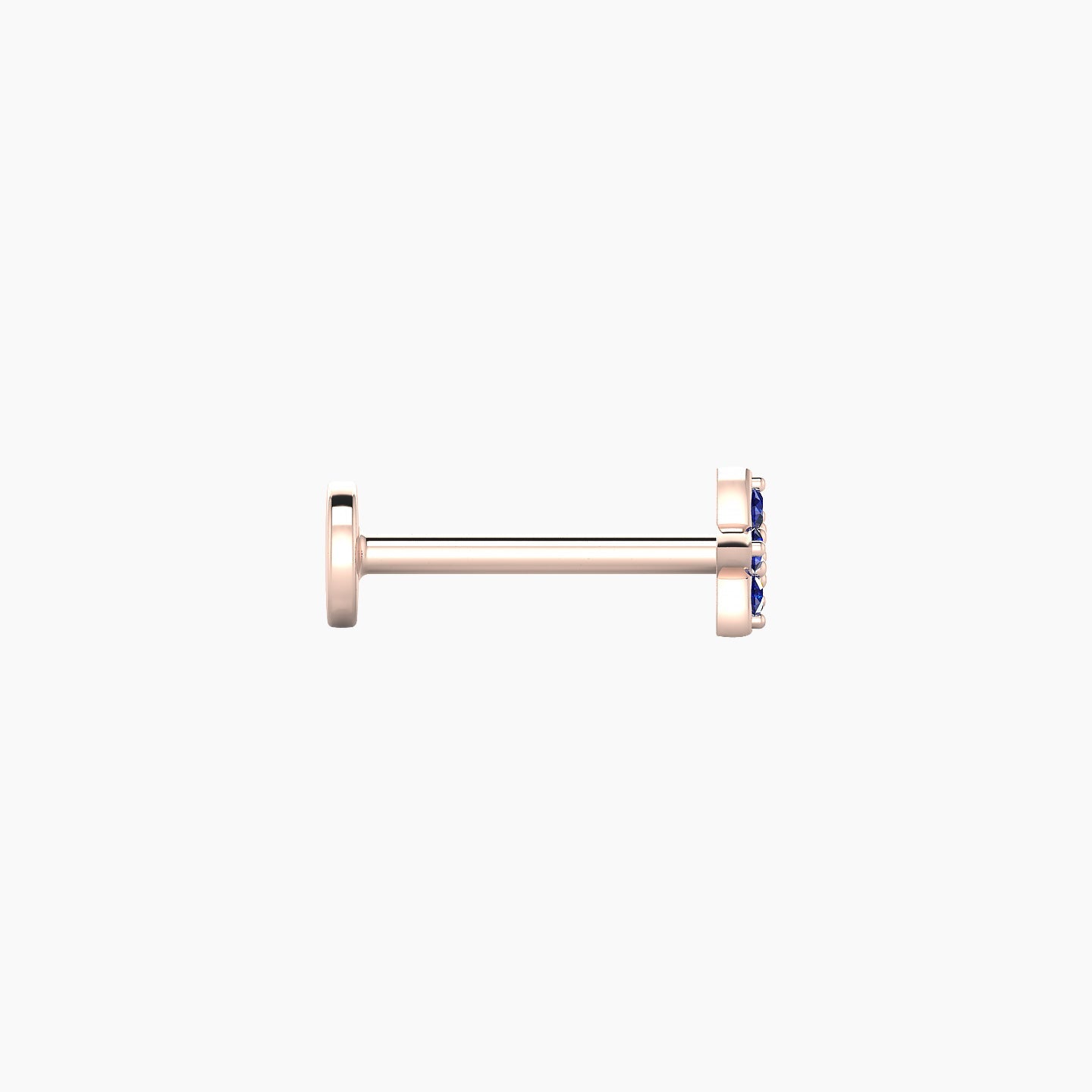 Flora | 18k Rose Gold 8 mm 4.5 mm Flower Sapphire Nostril Piercing