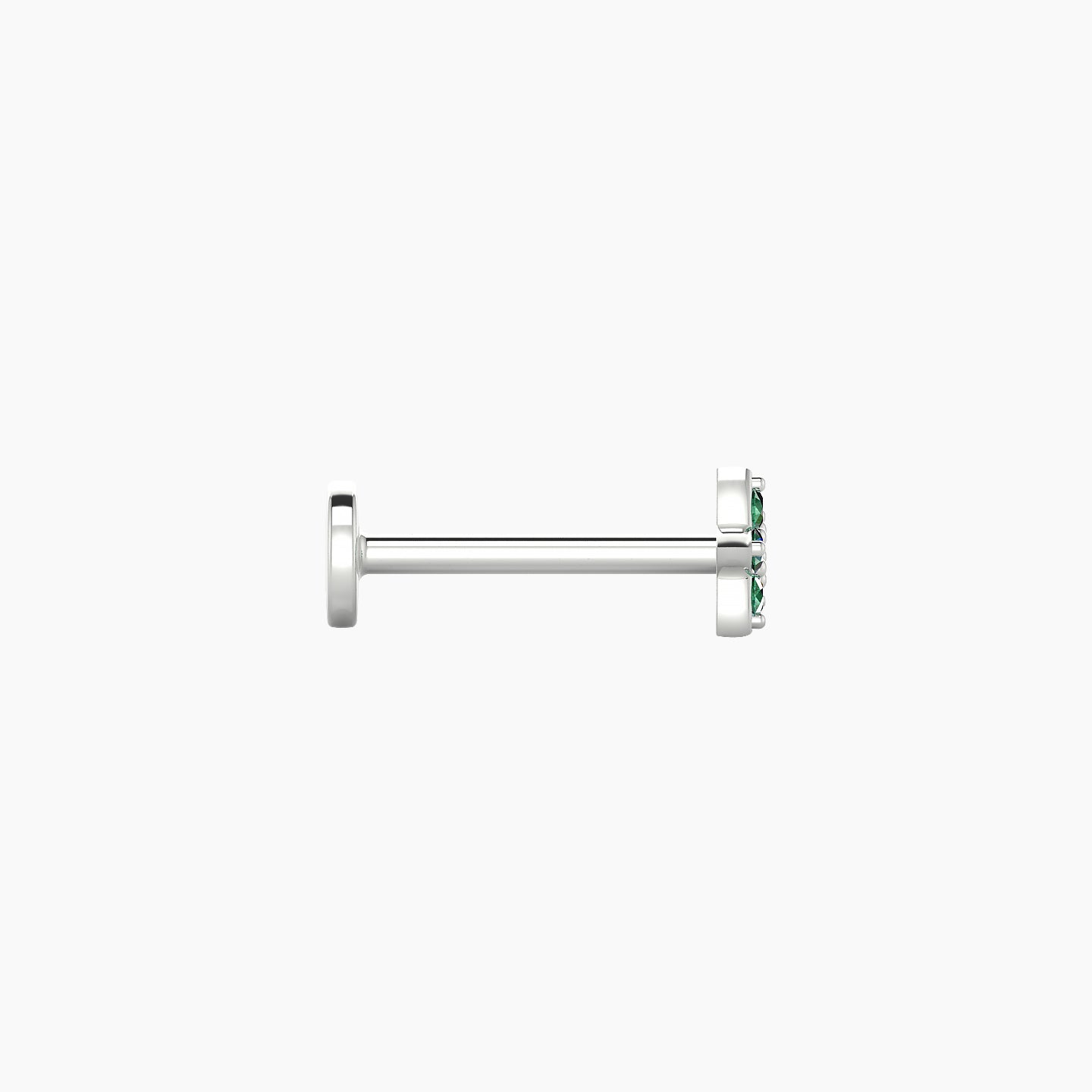 Flora | 18k White Gold 8 mm 4.5 mm Flower Emerald Nostril Piercing