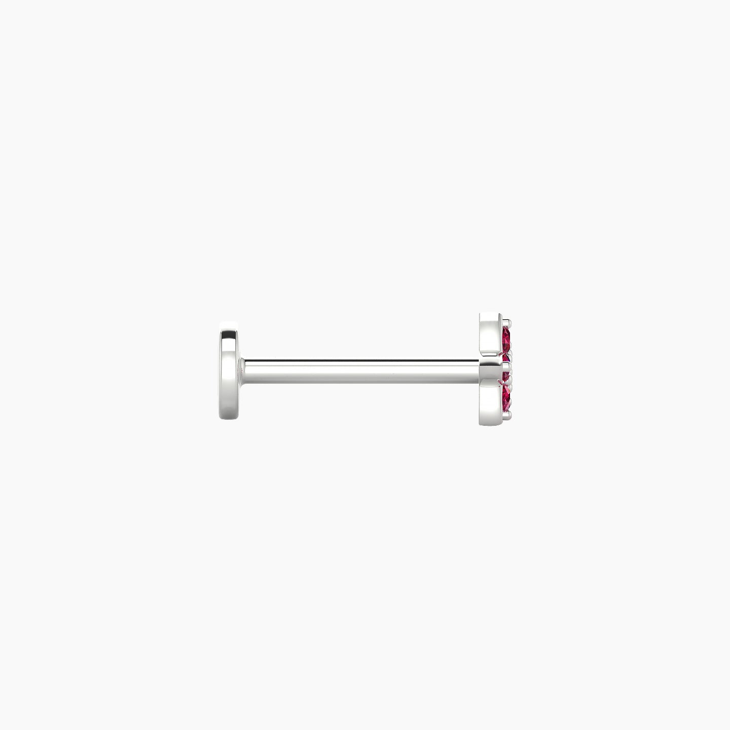 Flora | 18k White Gold 8 mm 4.5 mm Flower Ruby Nostril Piercing