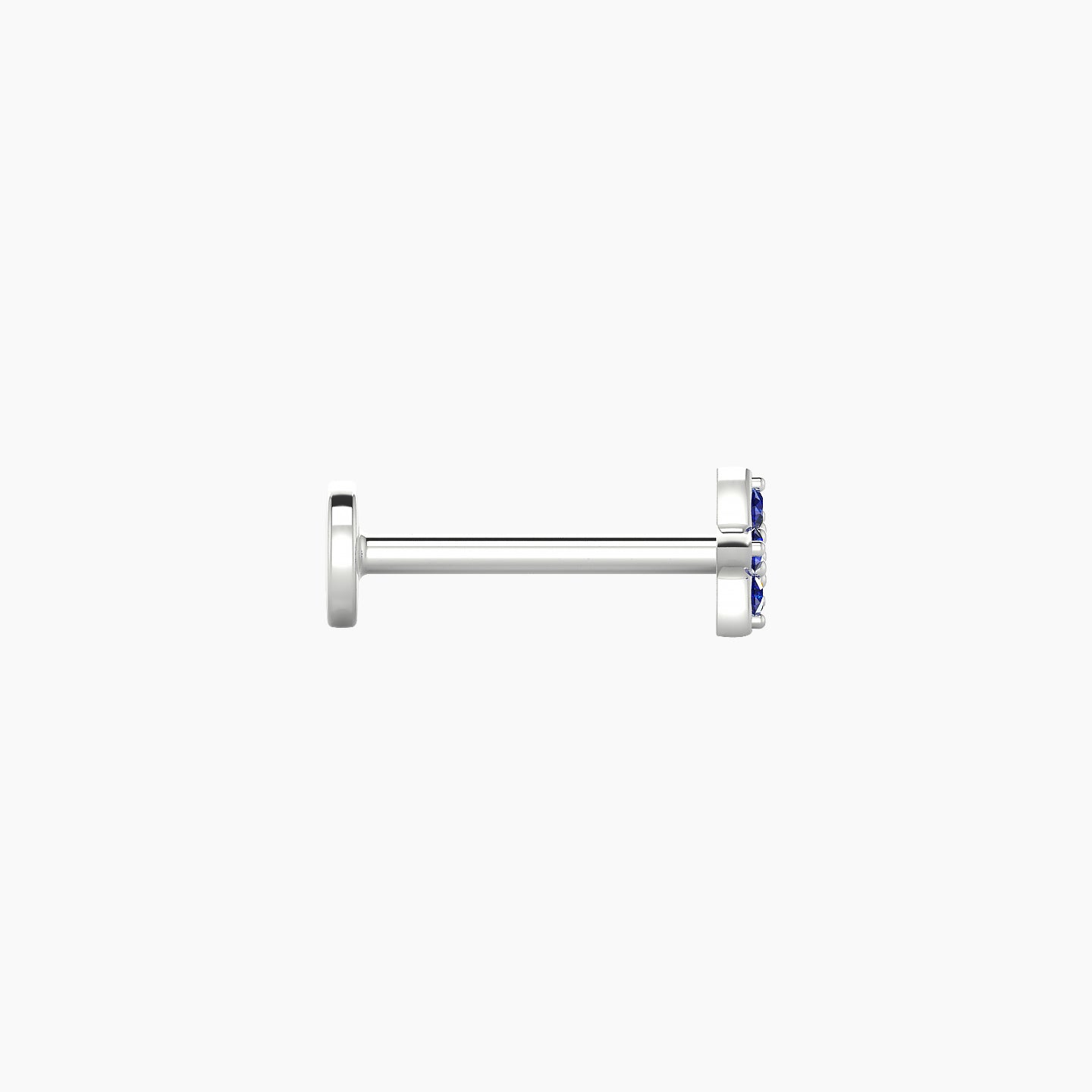 Flora | 18k White Gold 8 mm 4.5 mm Flower Sapphire Nostril Piercing