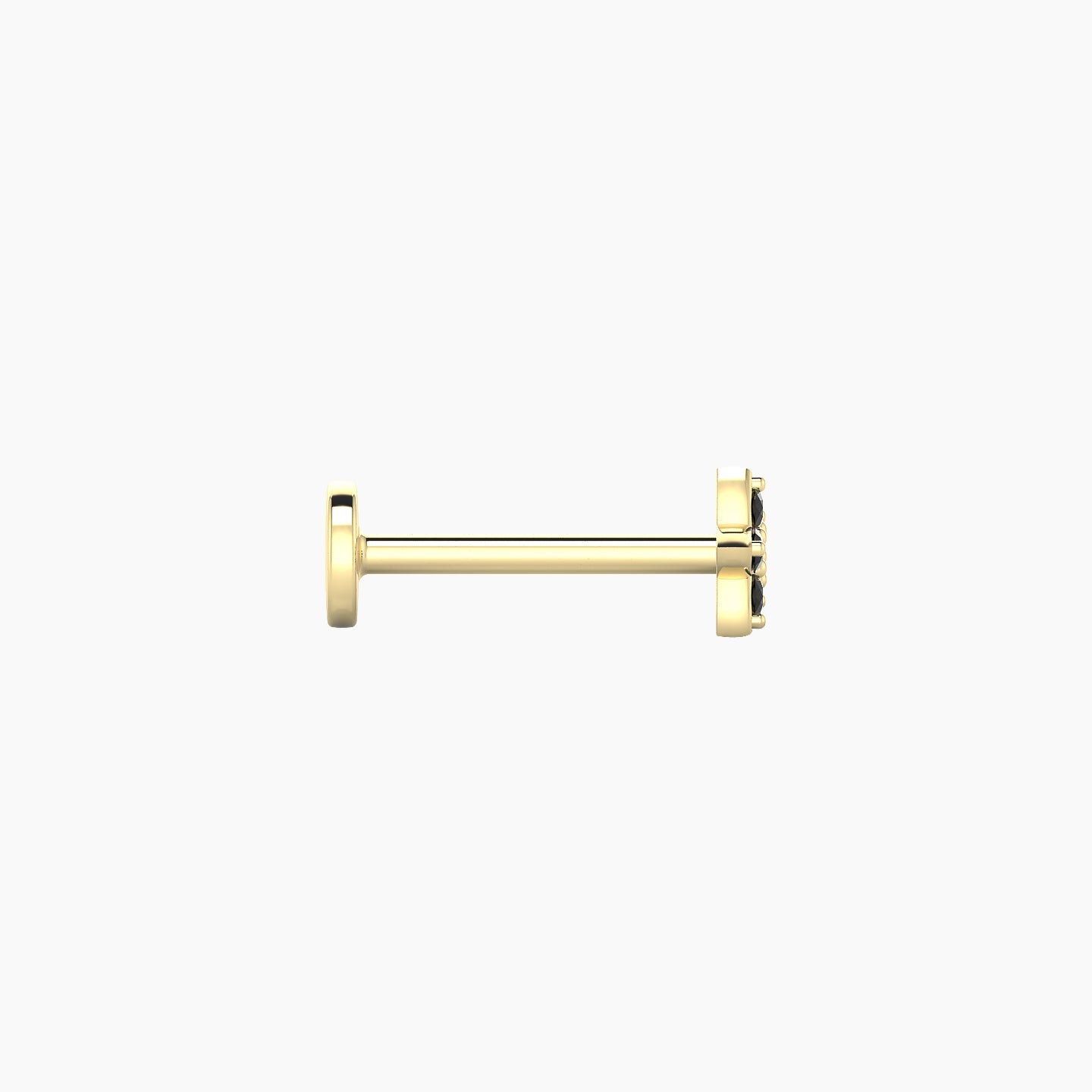 Flora | 18k Yellow Gold 8 mm 4.5 mm Flower Black Diamond Nostril Piercing