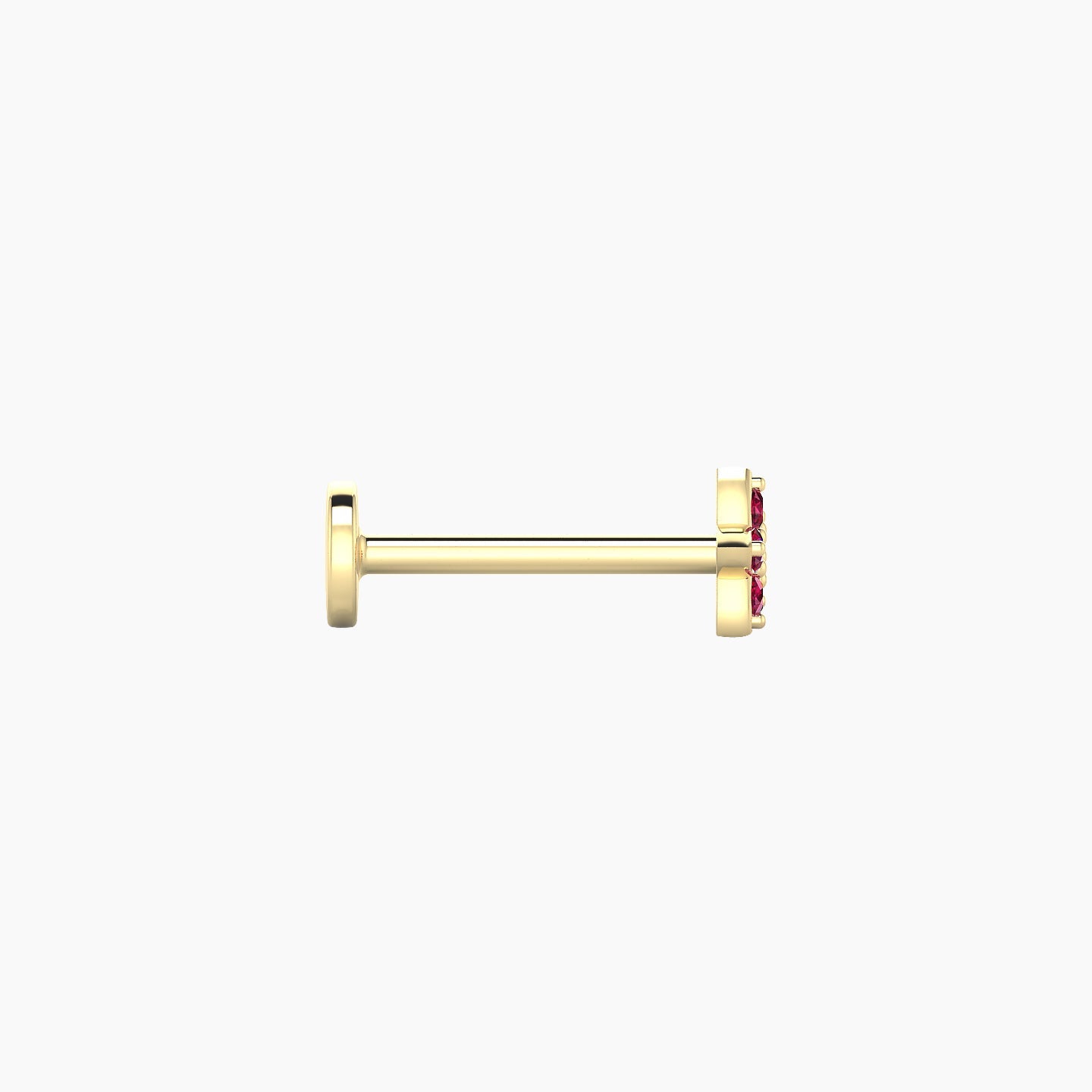 Flora | 18k Yellow Gold 8 mm 4.5 mm Flower Ruby Nostril Piercing