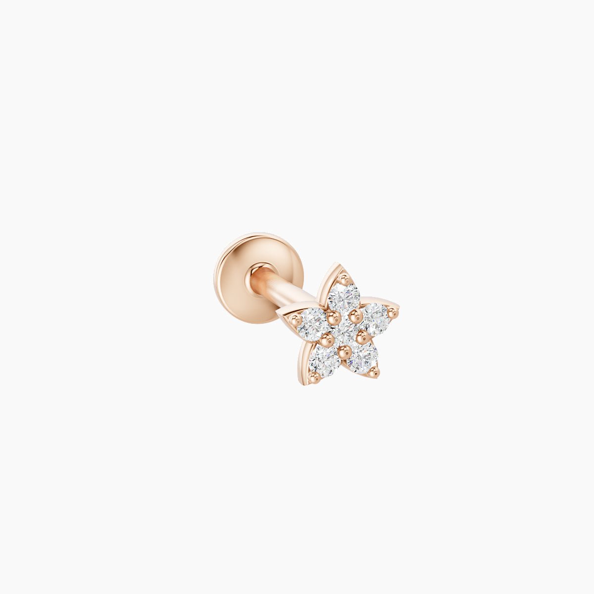 Flora | 18k Rose Gold 4.5 mm 8 mm Flower Diamond Piercing