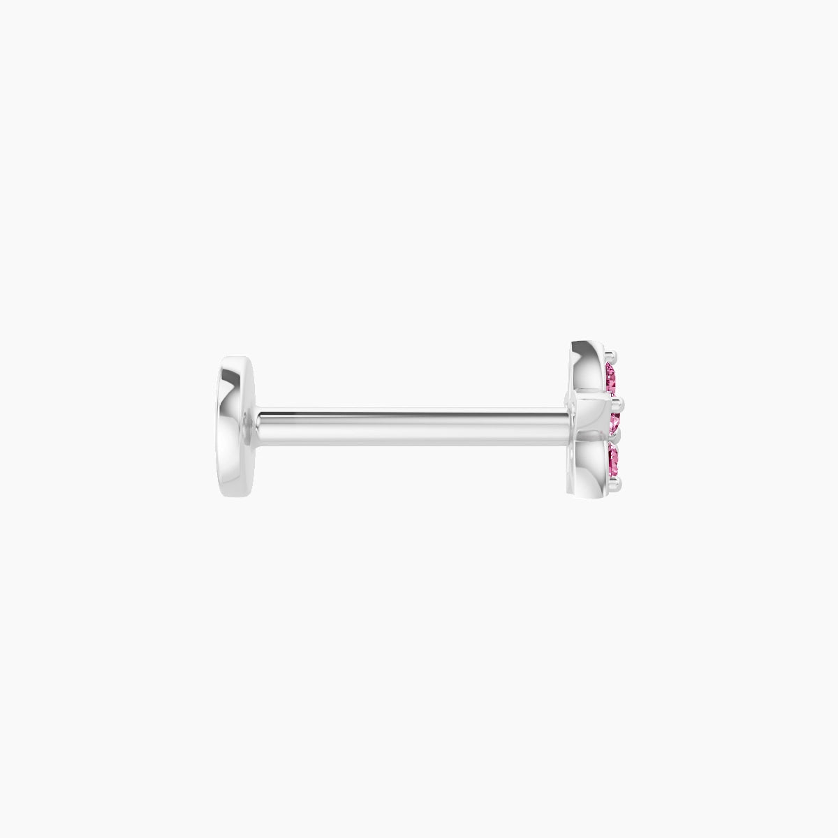 Flora | 18k White Gold 8 mm 4.5 mm Flower Pink Sapphire Piercing