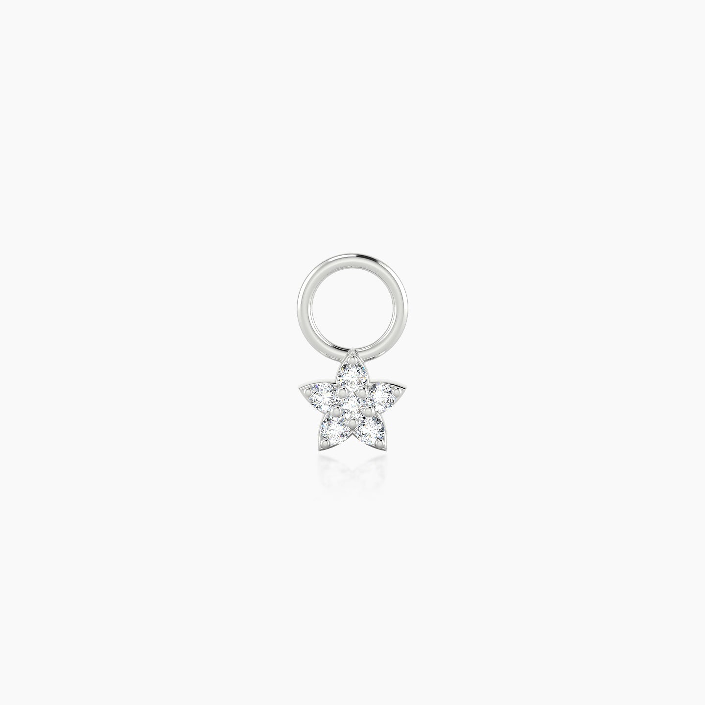 Flora | 18k White Gold 4.5 mm Flower Diamond Charm