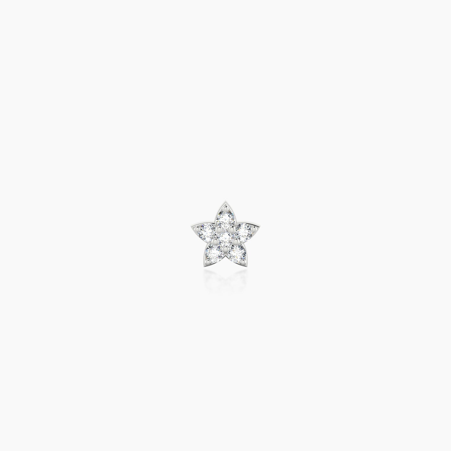Flora | 18k White Gold 4.5 mm Flower Diamond Piercing