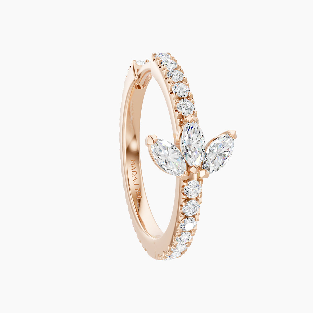 Fortuna | 18k Rose Gold 11 mm Lotus Diamond Hoop Piercing