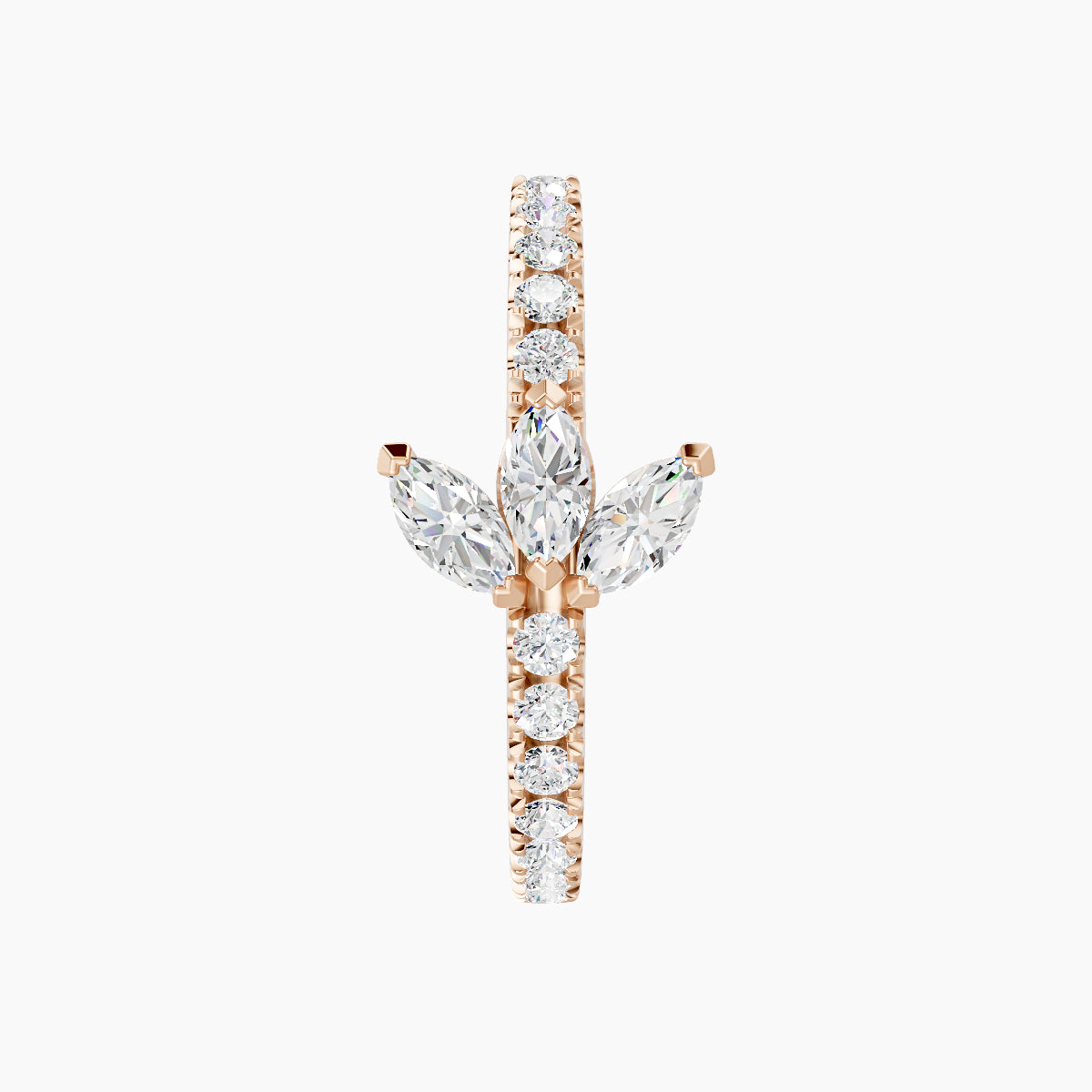 Fortuna | 18k Rose Gold 11 mm Lotus Diamond Hoop Piercing