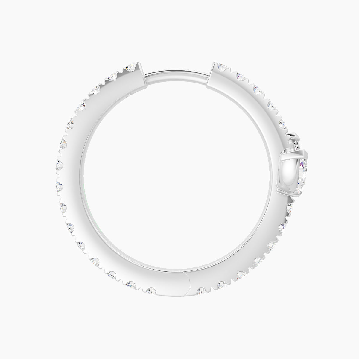 Fortuna | 18k White Gold 11 mm Lotus Diamond Hoop Piercing