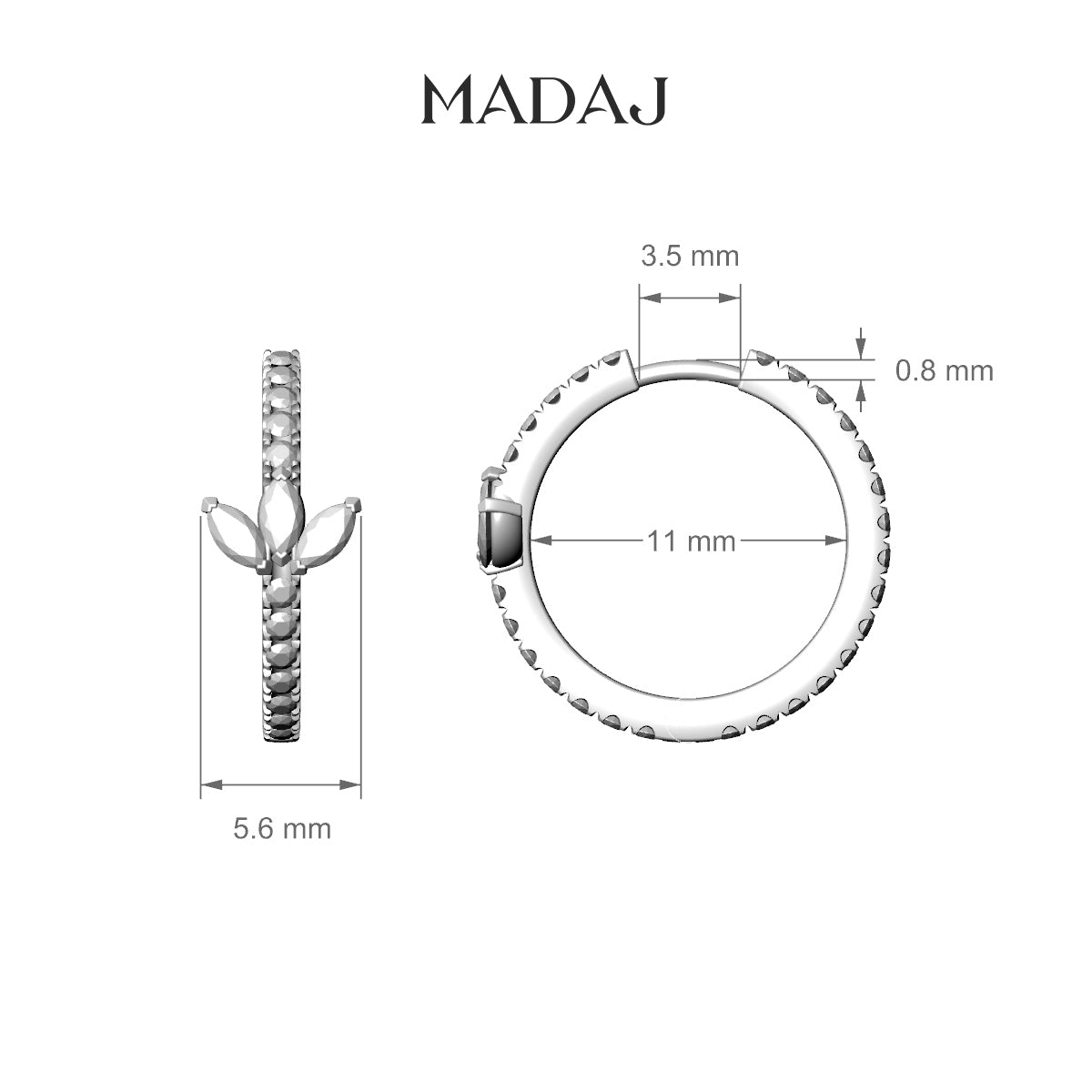 Fortuna | 18k Rose Gold 11 mm Lotus Diamond Hoop Piercing