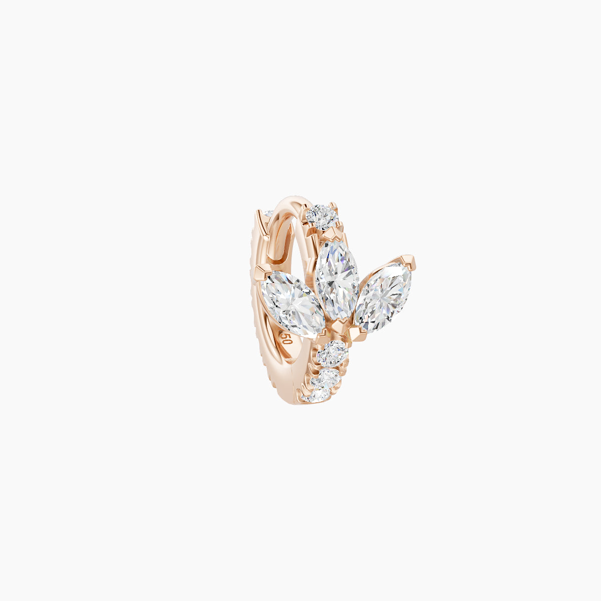 Fortuna | 18k Rose Gold 5 mm Lotus Diamond Hoop Piercing