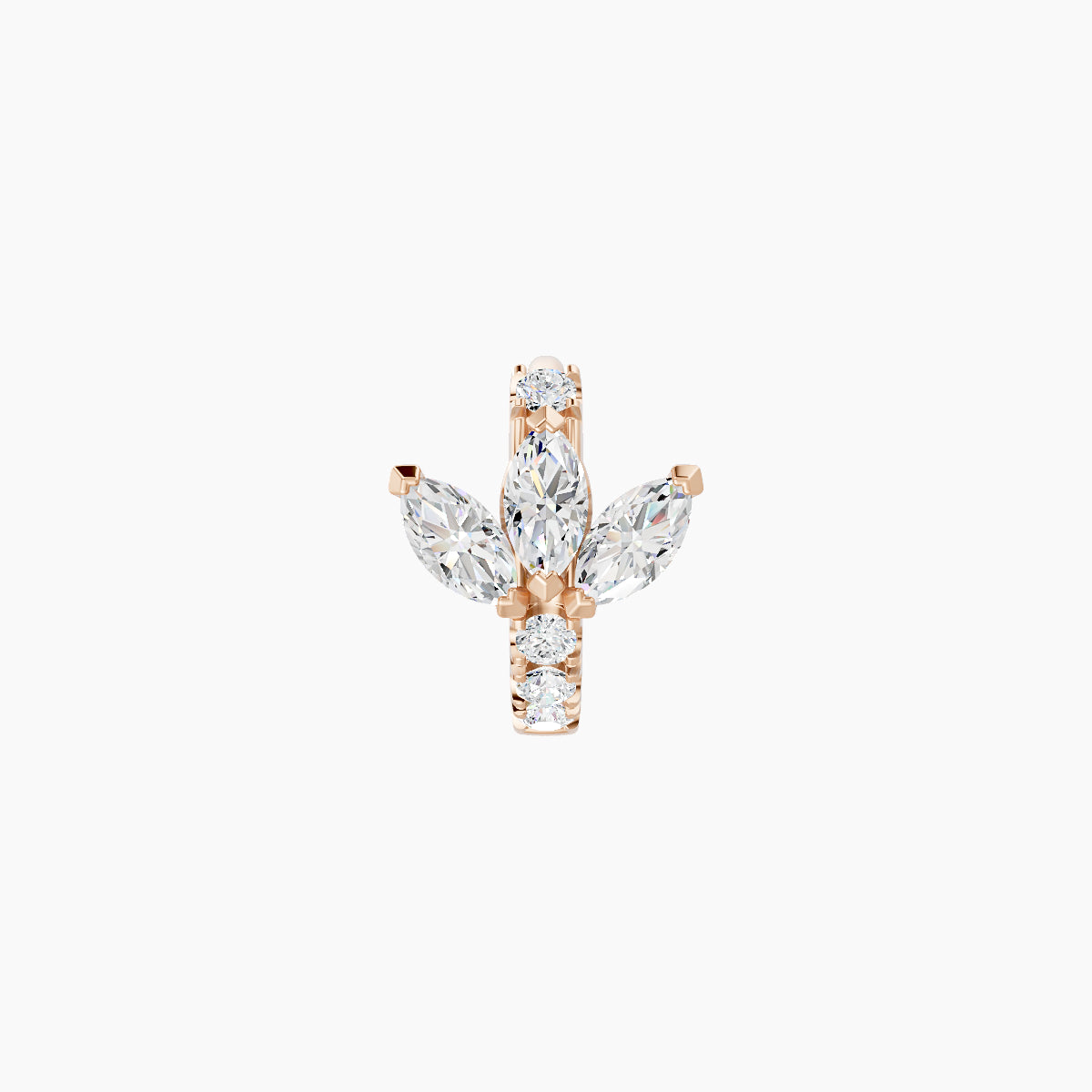 Fortuna | 18k Rose Gold 5 mm Lotus Diamond Hoop Piercing