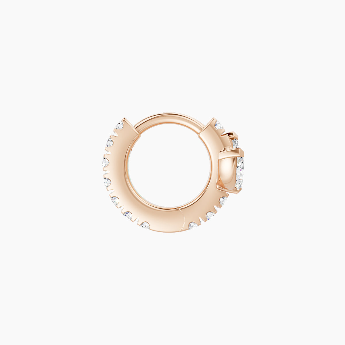Fortuna | 18k Rose Gold 5 mm Lotus Diamond Hoop Piercing