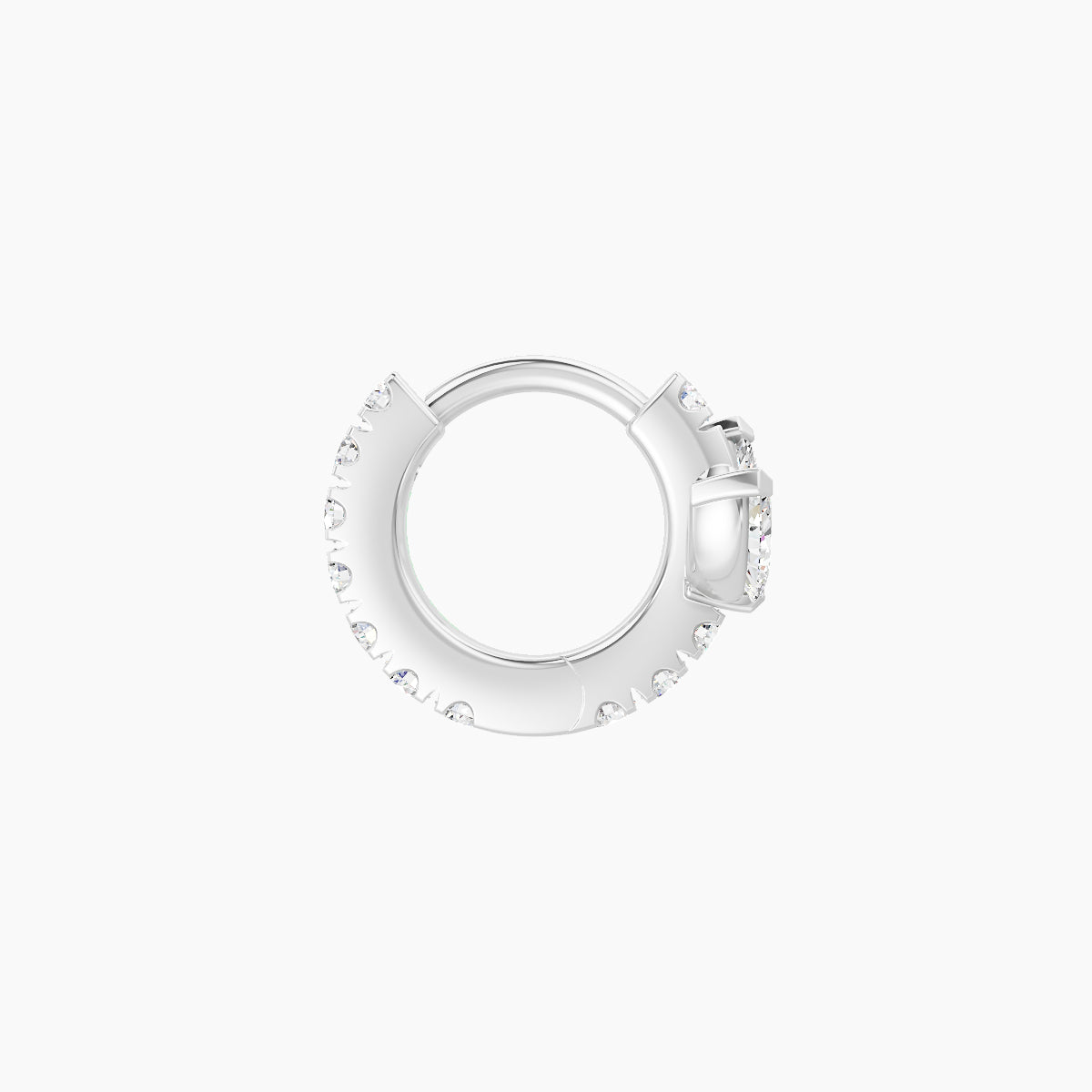 Fortuna | 18k White Gold 5 mm Lotus Diamond Hoop Piercing
