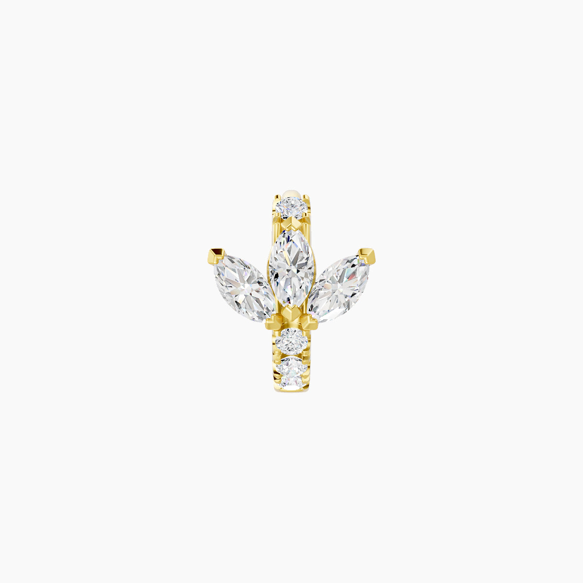 Fortuna | 18k Yellow Gold 5 mm Lotus Diamond Hoop Piercing