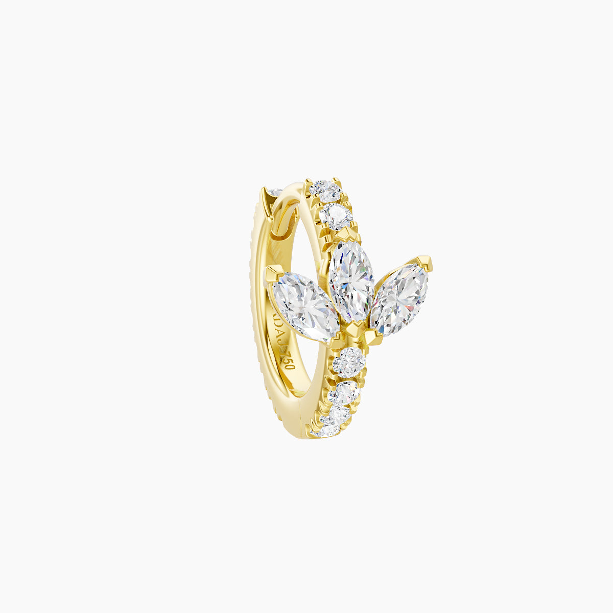 Fortuna | 18k Yellow Gold 6.5 mm Lotus Diamond Hoop Piercing