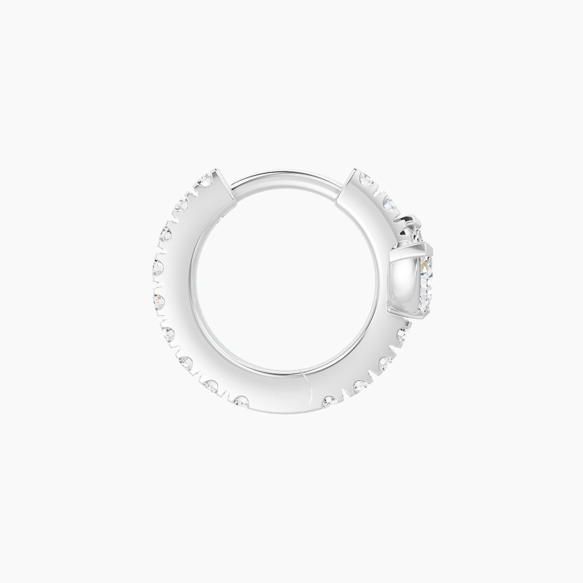 Fortuna | 18k White Gold 6.5 mm Lotus Diamond Nose Ring Piercing