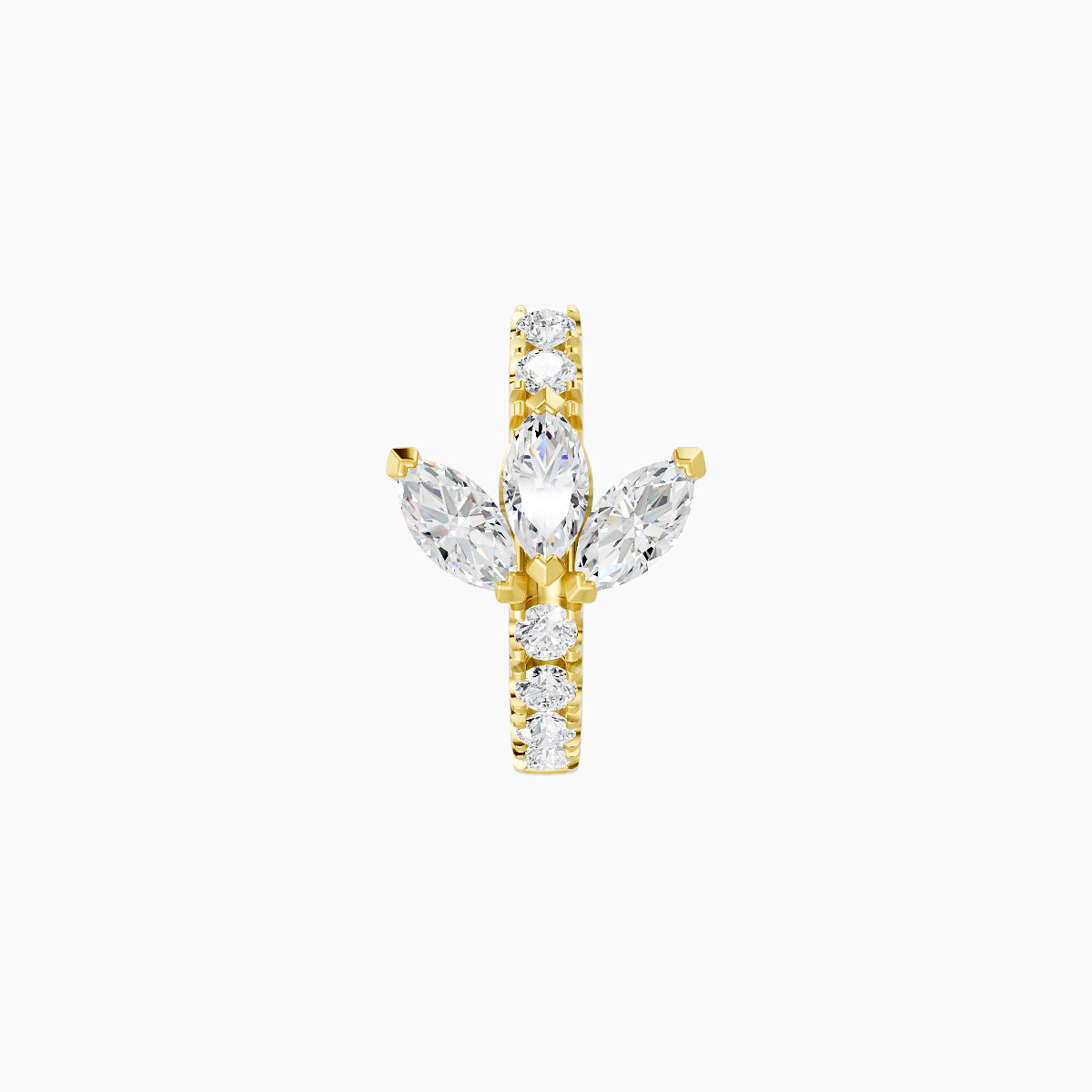 Fortuna | 18k Yellow Gold 6.5 mm Lotus Diamond Nose Ring Piercing