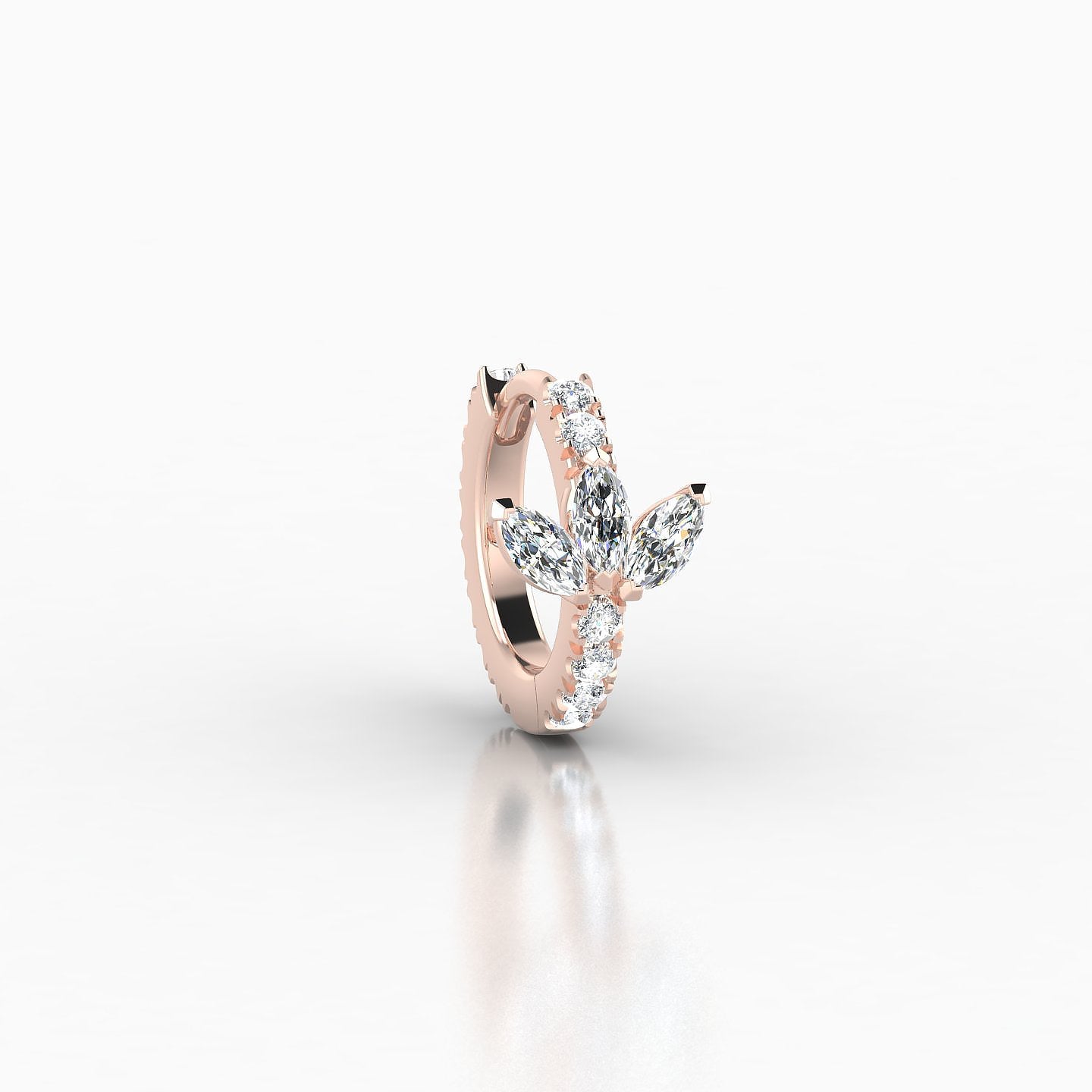 Fortuna | 18k Rose Gold 6.5 mm Lotus Diamond Nose Ring Piercing