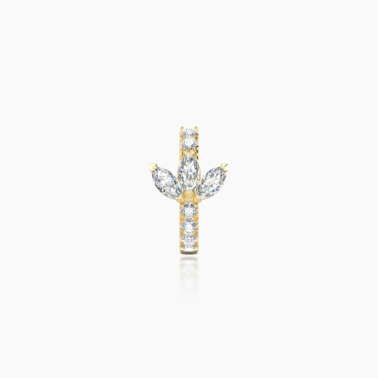 Fortuna | 18k Yellow Gold 6.5 mm Lotus Diamond Nose Ring Piercing