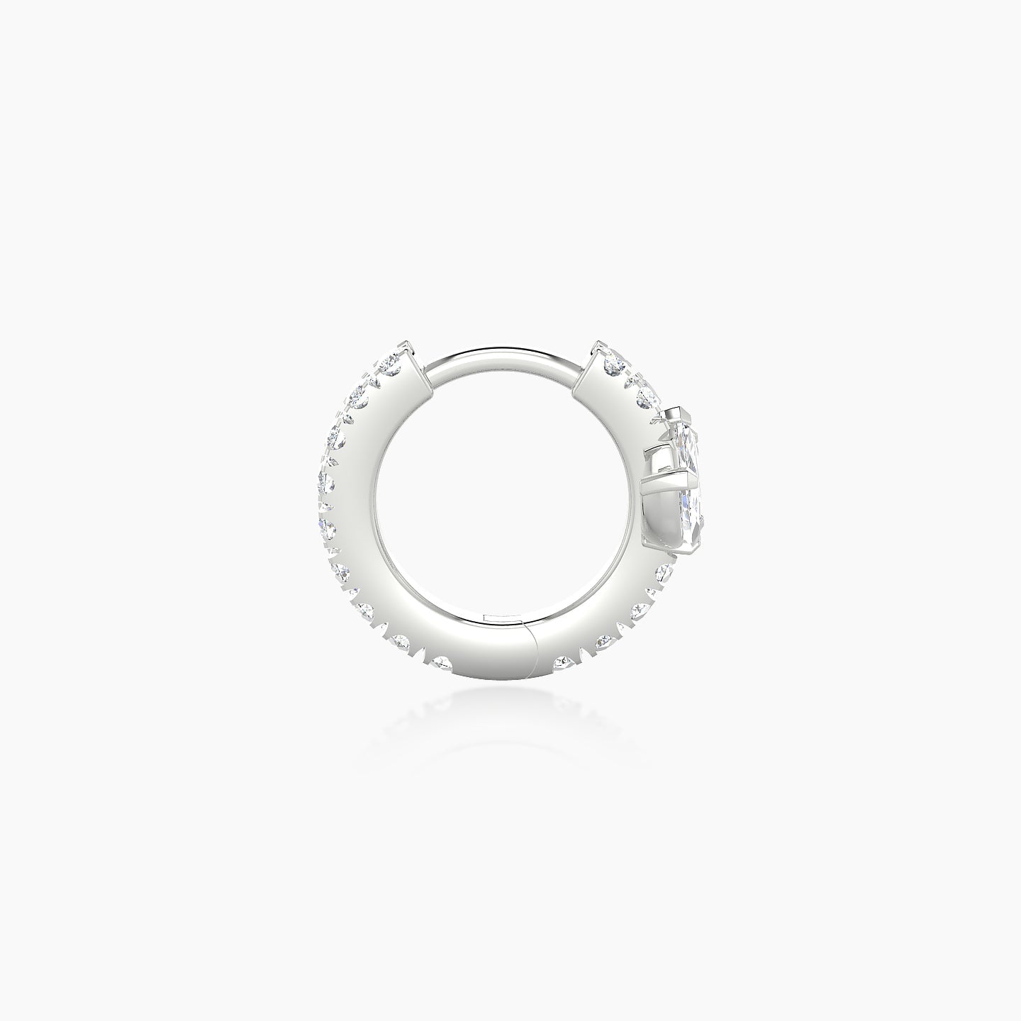 Fortuna | 18k White Gold 6.5 mm Lotus Diamond Nose Ring Piercing