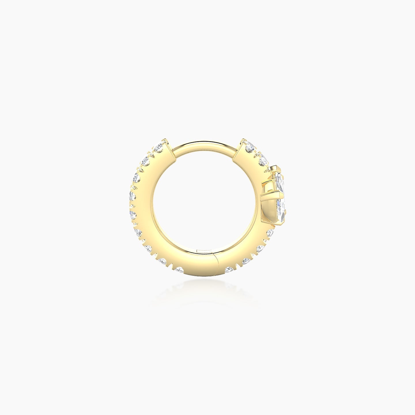 Fortuna | 18k Yellow Gold 6.5 mm Lotus Diamond Nose Ring Piercing