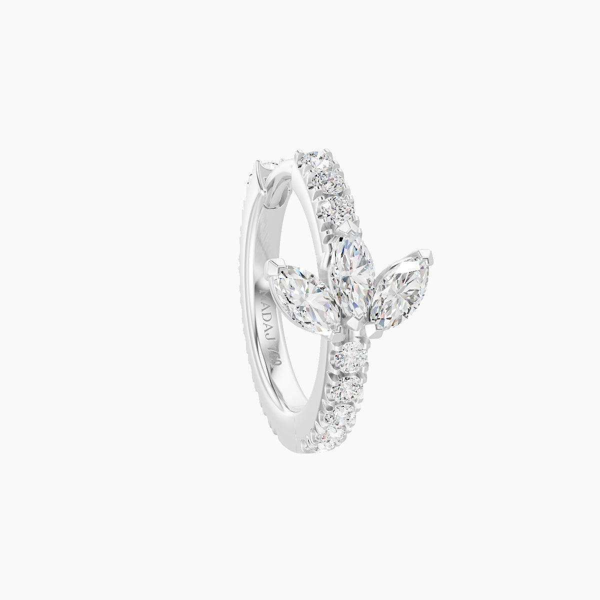 Fortuna | 18k White Gold 8 mm Lotus Diamond Hoop Piercing