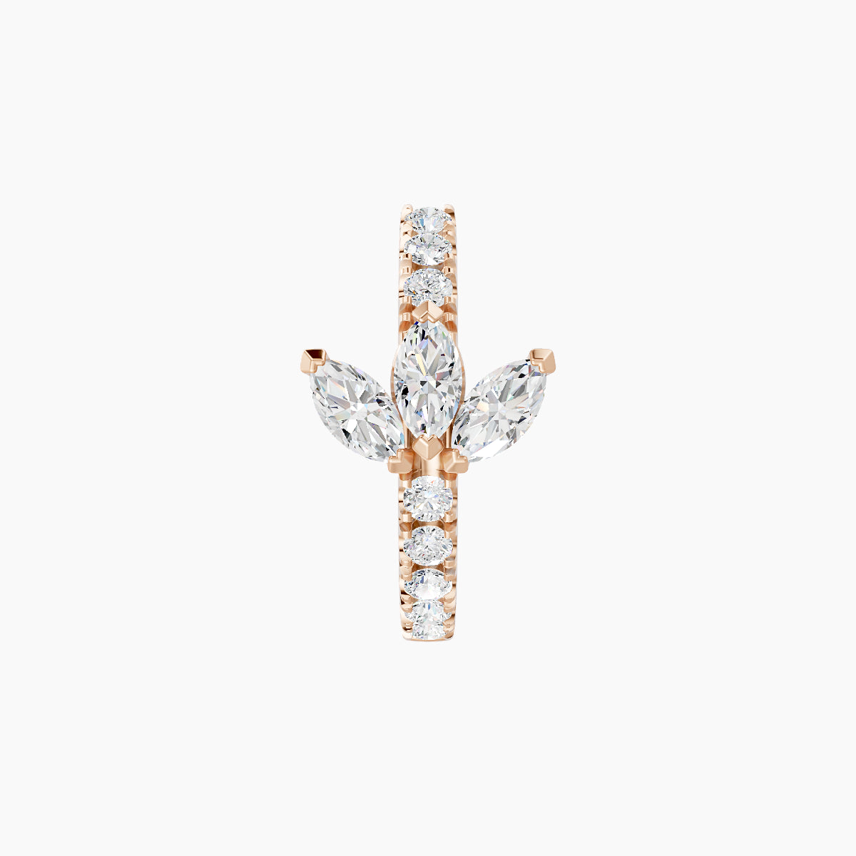 Fortuna | 18k Rose Gold 8 mm Lotus Diamond Nose Ring Piercing