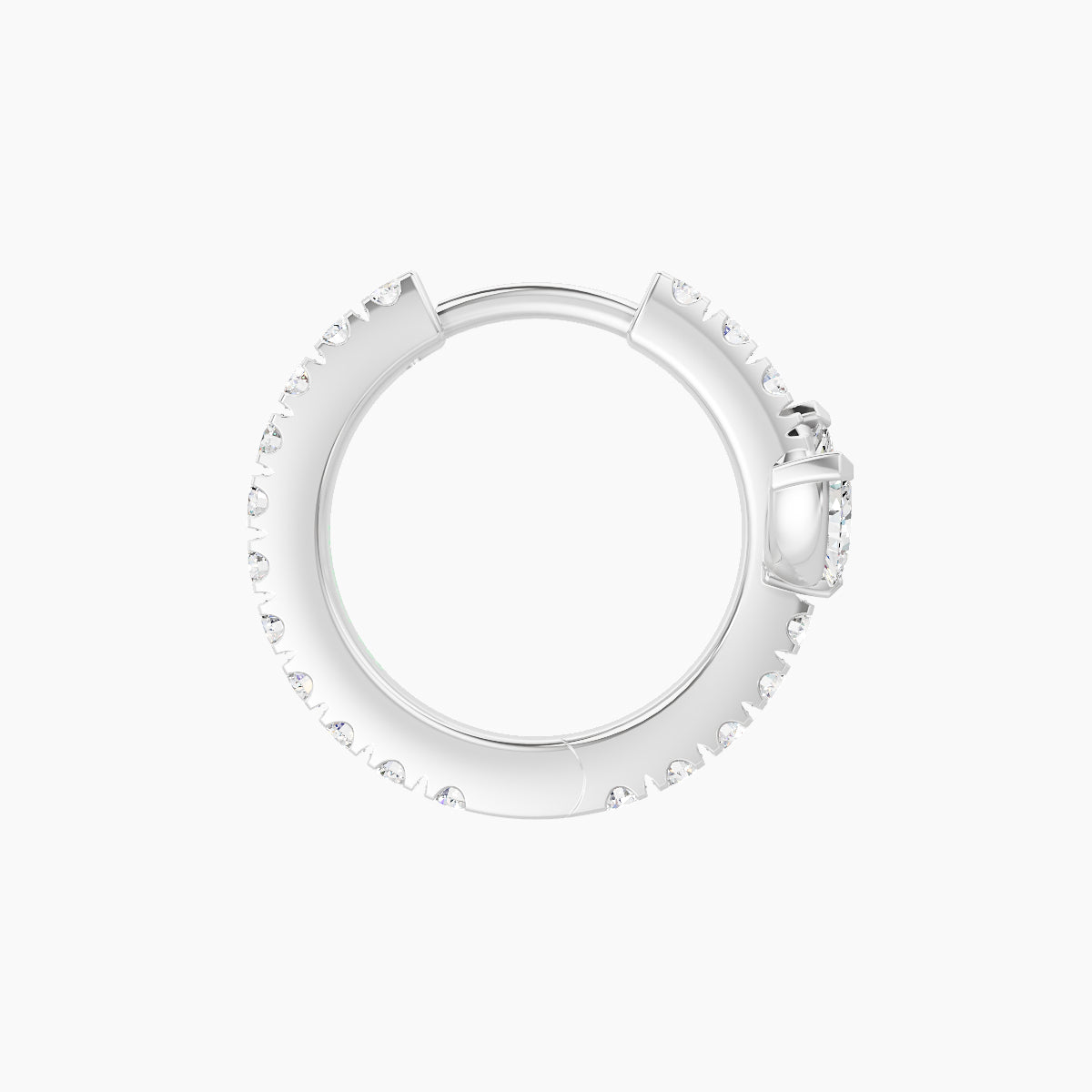 Fortuna | 18k White Gold 8 mm Lotus Diamond Nose Ring Piercing