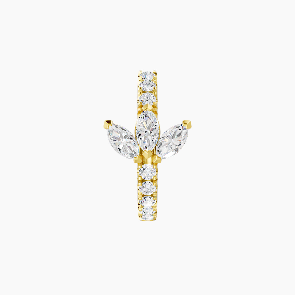 Fortuna | 18k Yellow Gold 8 mm Lotus Diamond Nose Ring Piercing