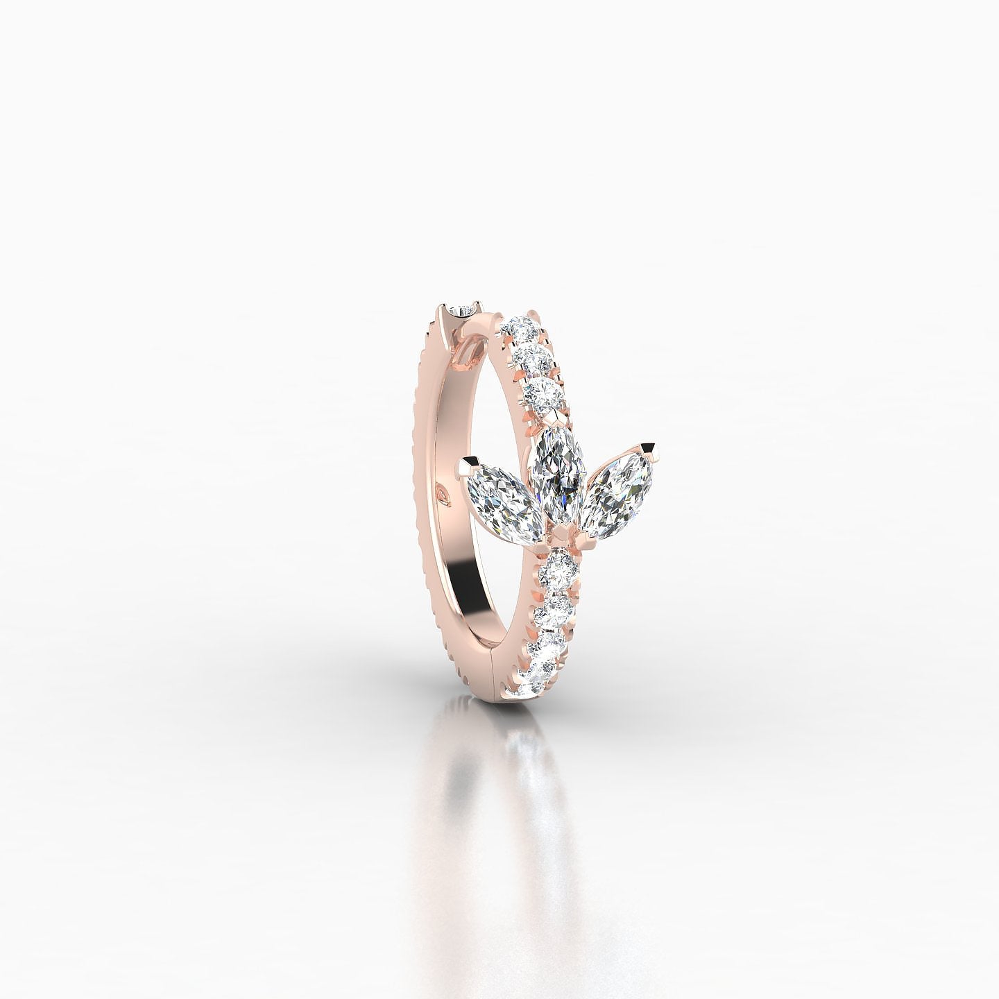 Fortuna | 18k Rose Gold 8 mm Lotus Diamond Nose Ring Piercing