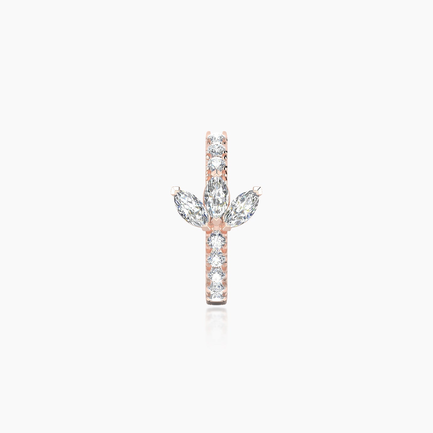 Fortuna | 18k Rose Gold 8 mm Lotus Diamond Nose Ring Piercing