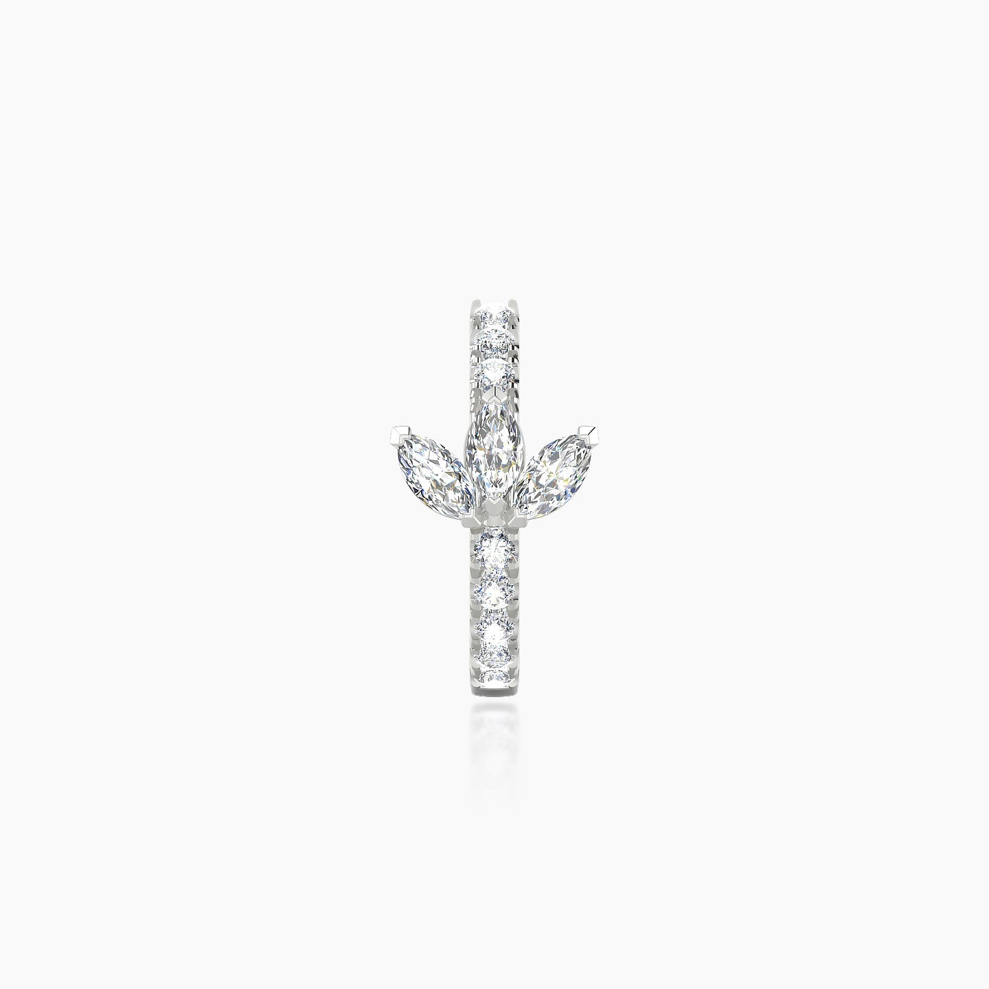 Fortuna | 18k White Gold 8 mm Lotus Diamond Nose Ring Piercing