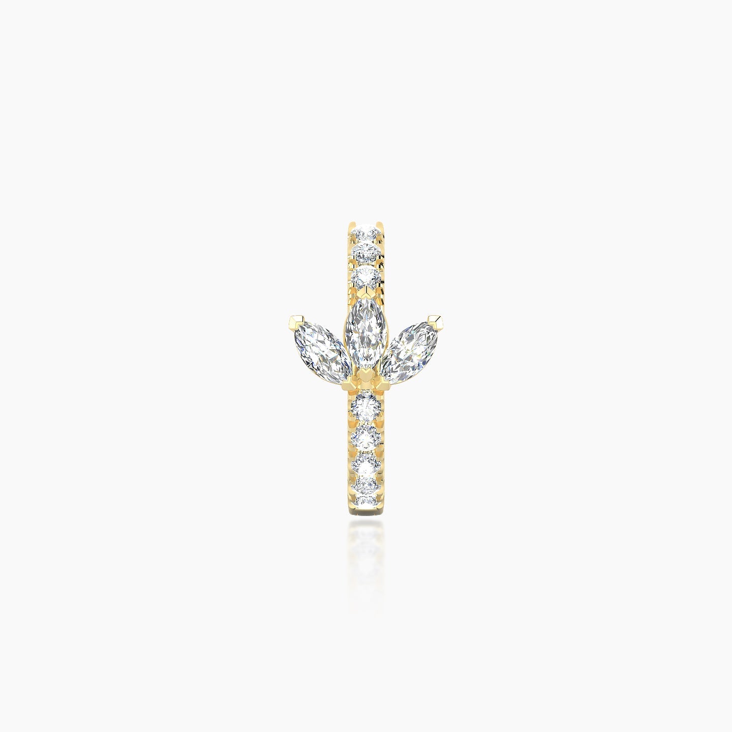 Fortuna | 18k Yellow Gold 8 mm Lotus Diamond Nose Ring Piercing