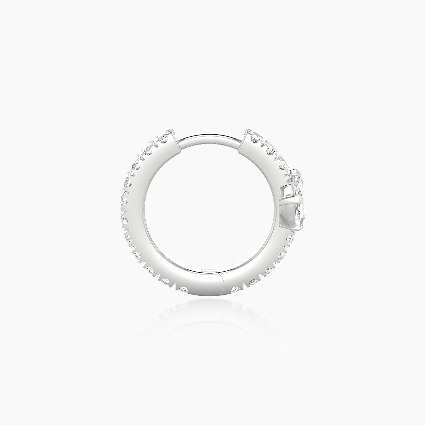 Fortuna | 18k White Gold 8 mm Lotus Diamond Nose Ring Piercing