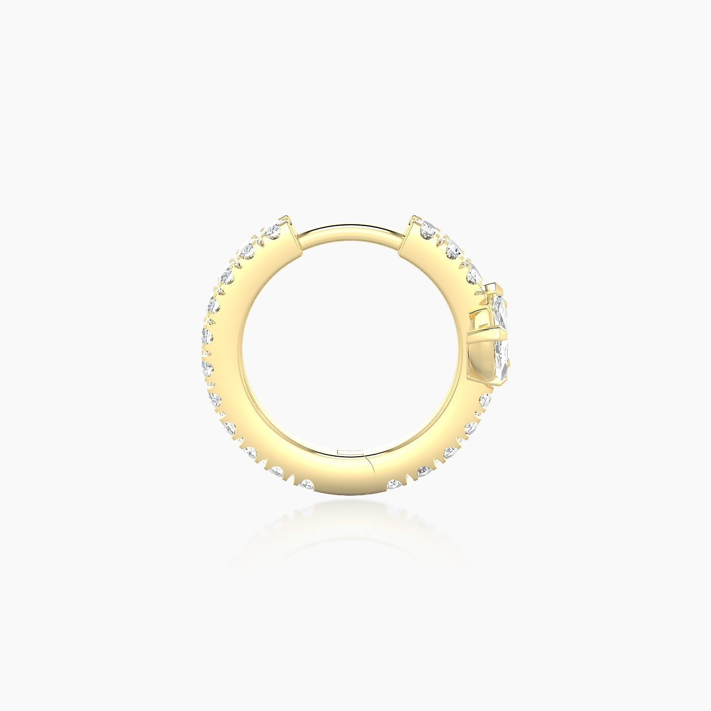 Fortuna | 18k Yellow Gold 8 mm Lotus Diamond Nose Ring Piercing