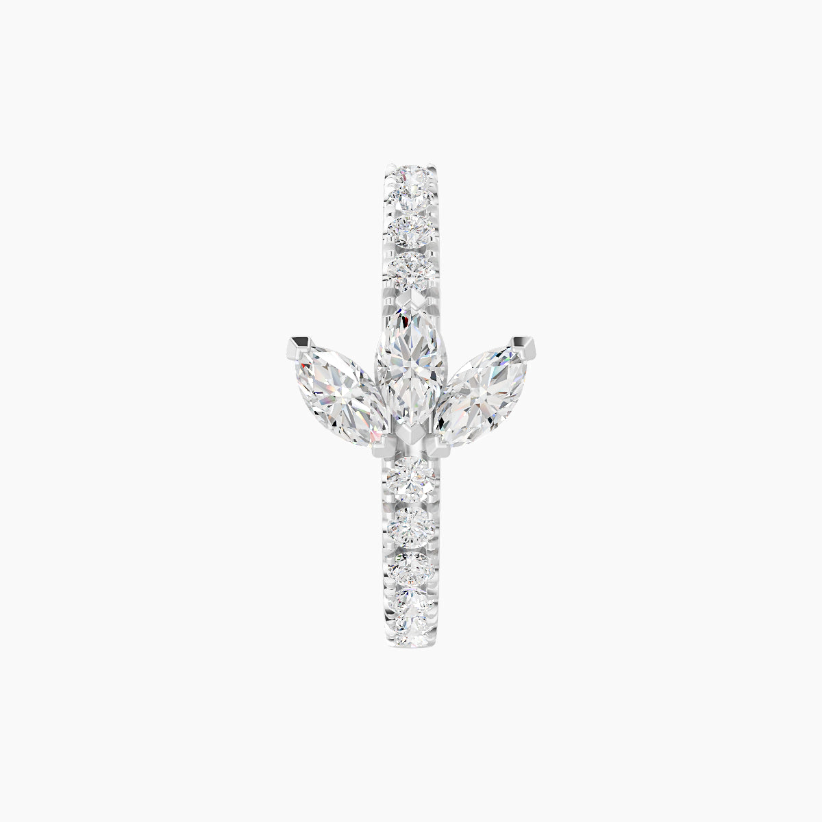 Fortuna | 18k White Gold 9.5 mm Lotus Diamond Hoop Piercing
